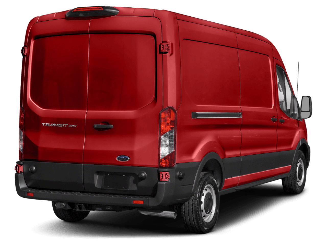 2021 Ford Transit Cargo Van T-150 130" Med Rf 8670 GVWR RWD - Rear 3/4, facing to the right