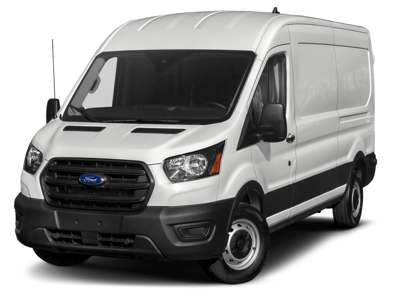 2021 Ford Transit Cargo Van T-250 148" Med Rf 9070 GVWR RWD - Front 3/4, facing to the left