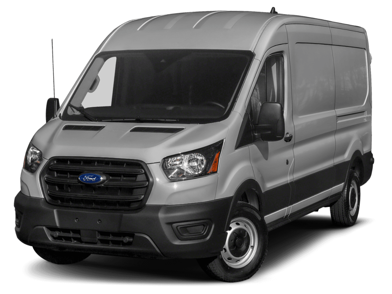 2021 Ford Transit Cargo Van T-250 148" Hi Rf 9070 GVWR RWD - Front 3/4, facing to the left