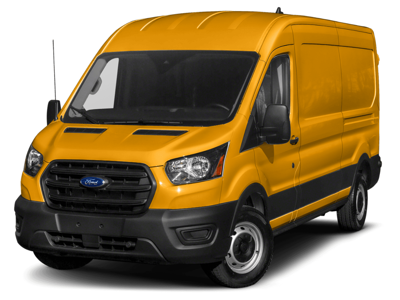 2021 Ford Transit Cargo Van T-250 148" Hi Rf 9070 GVWR RWD - Front 3/4, facing to the left