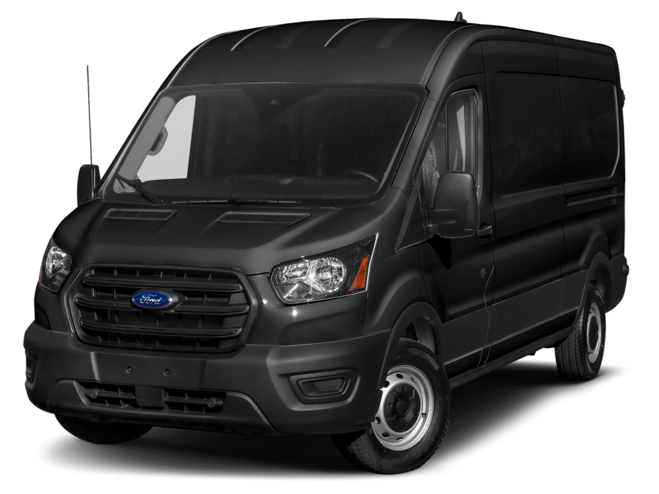 2021 Ford Transit Cargo Van T-350 148" Hi Rf 9500 GVWR RWD - Front 3/4, facing to the left