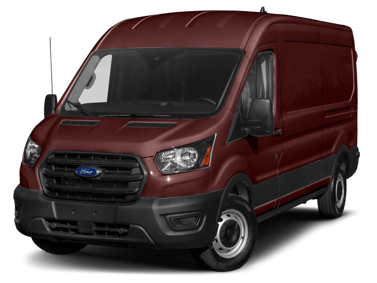 2021 Ford Transit Cargo Van T-350 148" Hi Rf 9500 GVWR RWD - Front 3/4, facing to the left