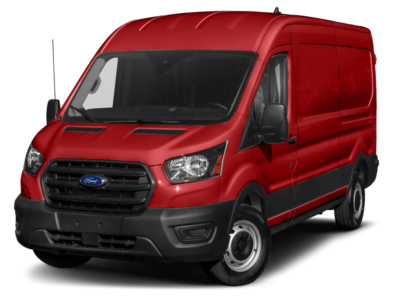 2021 Ford Transit Cargo Van T-350 148" Hi Rf 9500 GVWR RWD - Front 3/4, facing to the left