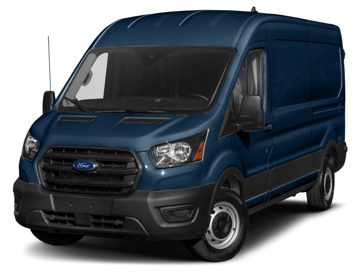 2021 Ford Transit Cargo Van T-350 148" EL Hi Rf 9500 GVWR RWD - Front 3/4, facing to the left