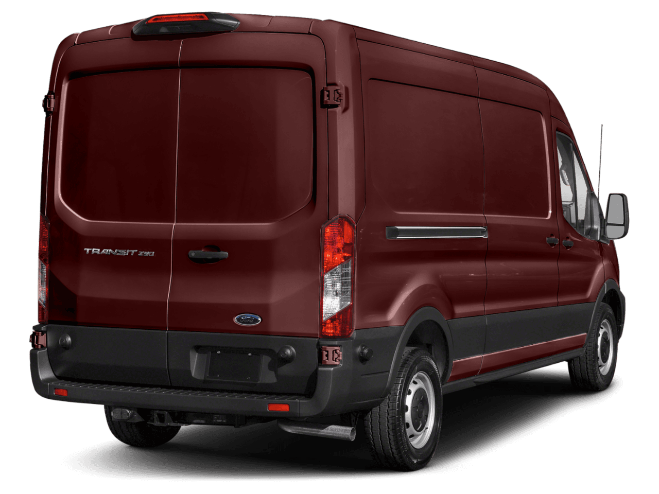 2021 Ford Transit Cargo Van T-350 HD 148" EL Hi Rf 10360 GVWR DRW AWD - Rear 3/4, facing to the right