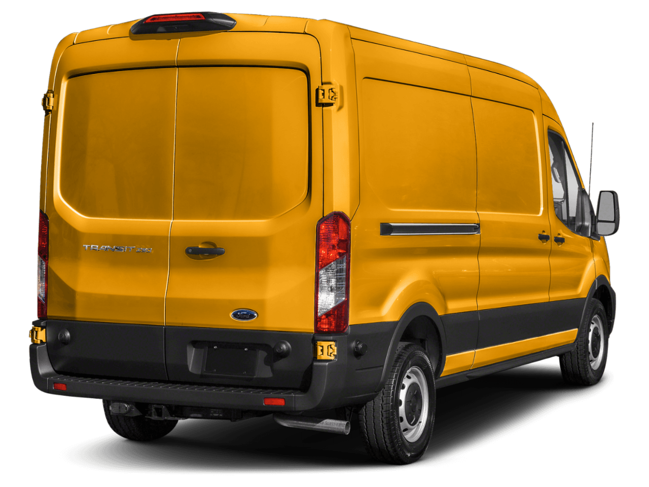 2021 Ford Transit Cargo Van T-350 HD 148" EL Hi Rf 10360 GVWR DRW AWD - Rear 3/4, facing to the right
