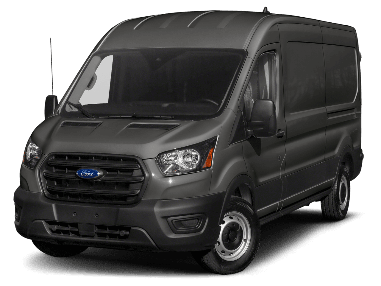 2021 Ford Transit Cargo Van T-350 HD 148" EL Hi Rf 11000 GVWR DRW RWD - Front 3/4, facing to the left