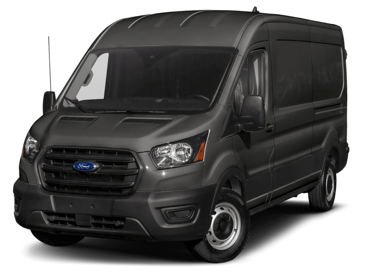 2021 Ford Transit Cargo Van T-350 HD 148" EL Hi Rf 11000 GVWR DRW RWD - Front 3/4, facing to the left