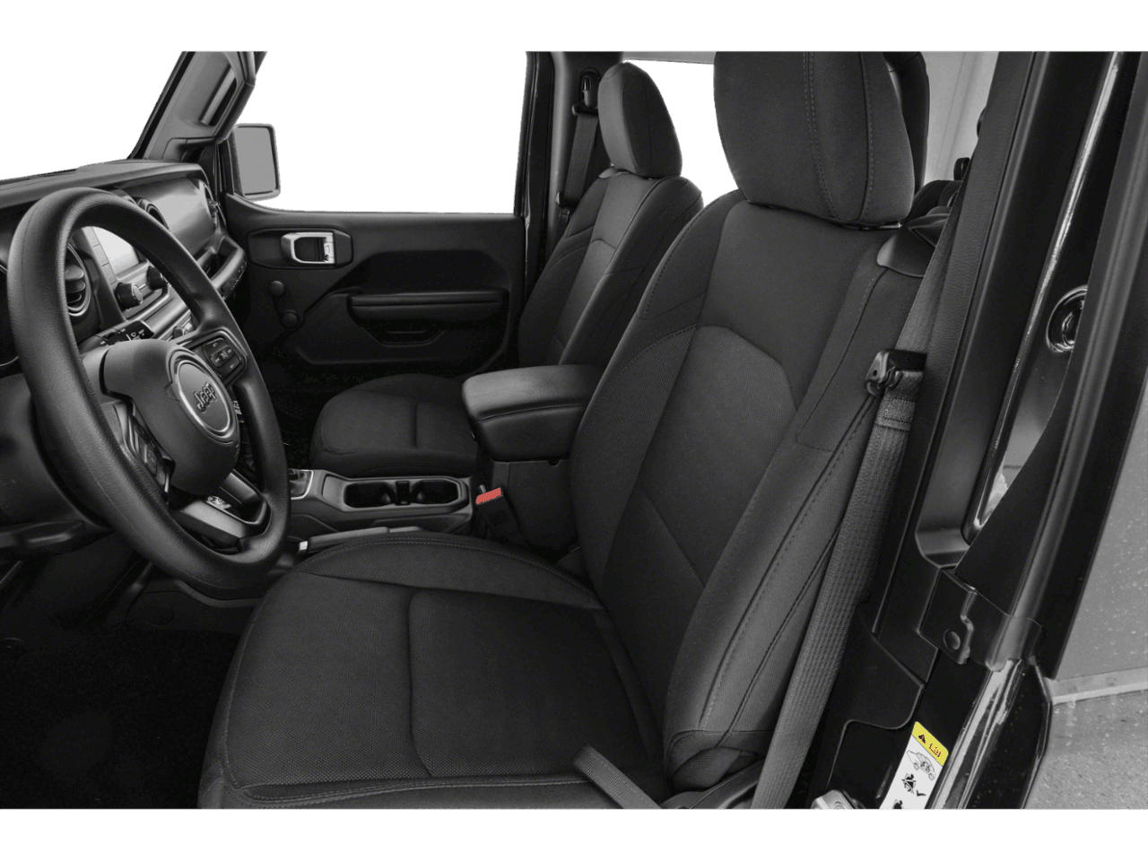 2021 Jeep Wrangler Willys Sport - Interior Driver's Side with Door Open, Front Seat Feature