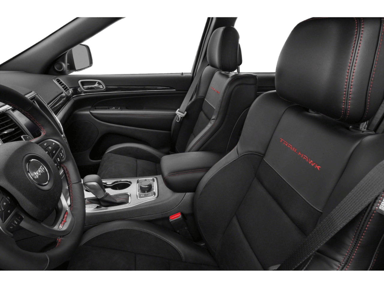 2021 Jeep Grand Cherokee Trailhawk - Interior Driver's Side with Door Open, Front Seat Feature