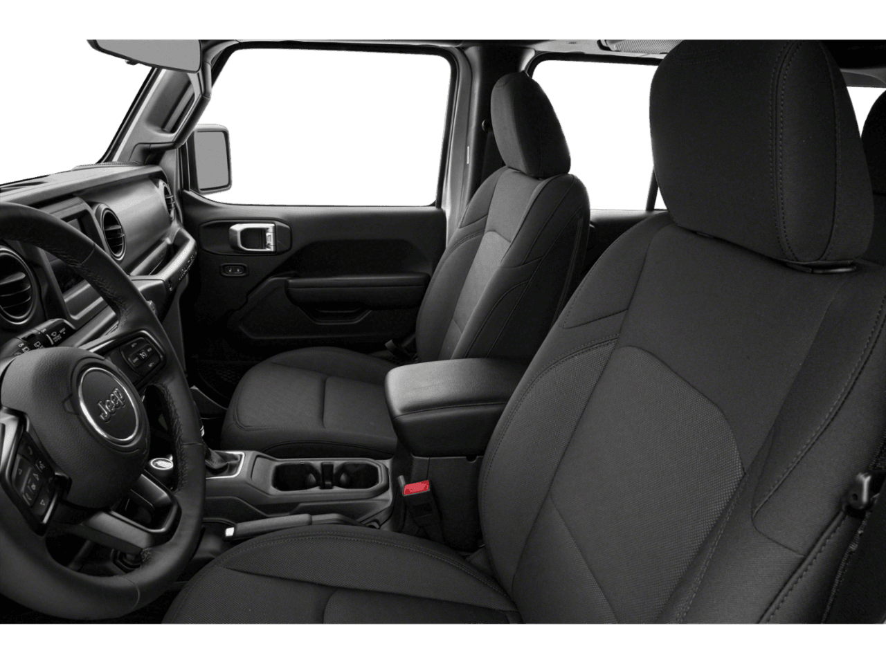 2021 Jeep Wrangler Unlimited Freedom - Interior Driver's Side with Door Open, Front Seat Feature