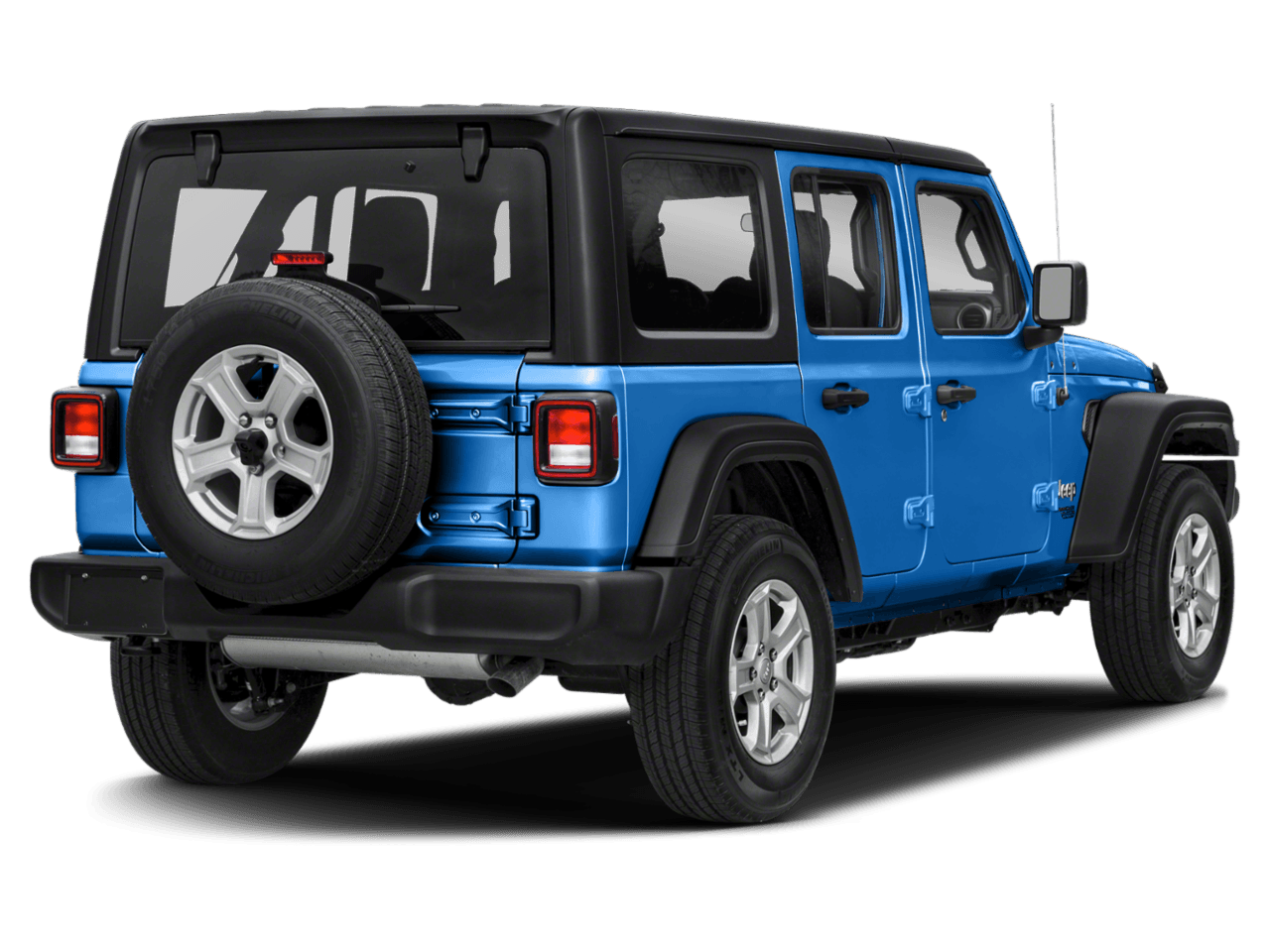 2021 Jeep Wrangler Unlimited Willys Sport - Rear 3/4, facing to the right