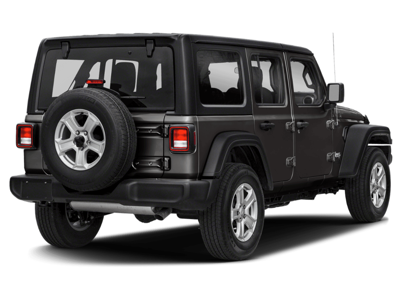2021 Jeep Wrangler Unlimited Willys Sport - Rear 3/4, facing to the right