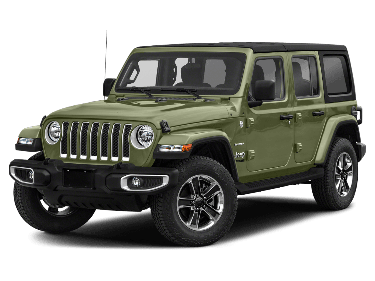 2021 Jeep Wrangler Unlimited Sahara - Front 3/4, facing to the left