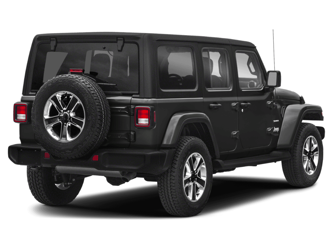 2021 Jeep Wrangler Unlimited Sahara - Rear 3/4, facing to the right