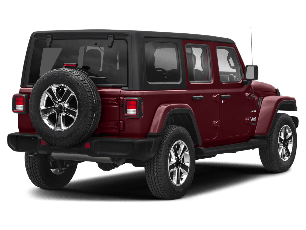 2021 Jeep Wrangler Unlimited Sahara - Rear 3/4, facing to the right