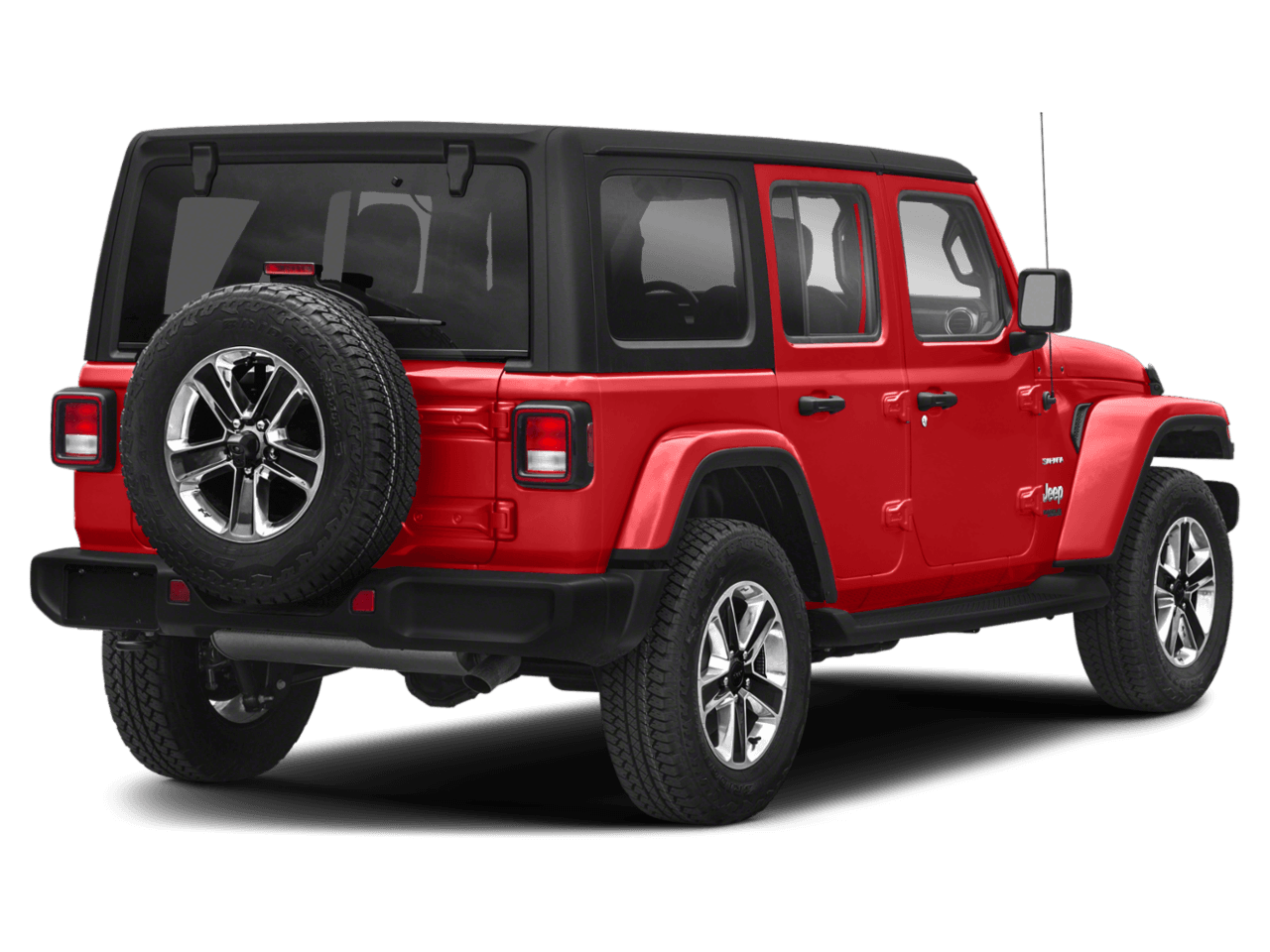 2021 Jeep Wrangler Unlimited Sahara - Rear 3/4, facing to the right