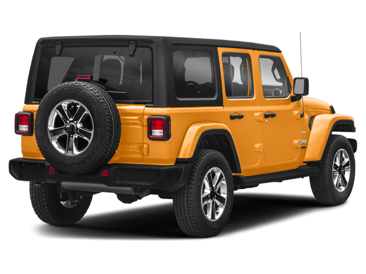2021 Jeep Wrangler Unlimited Sahara - Rear 3/4, facing to the right
