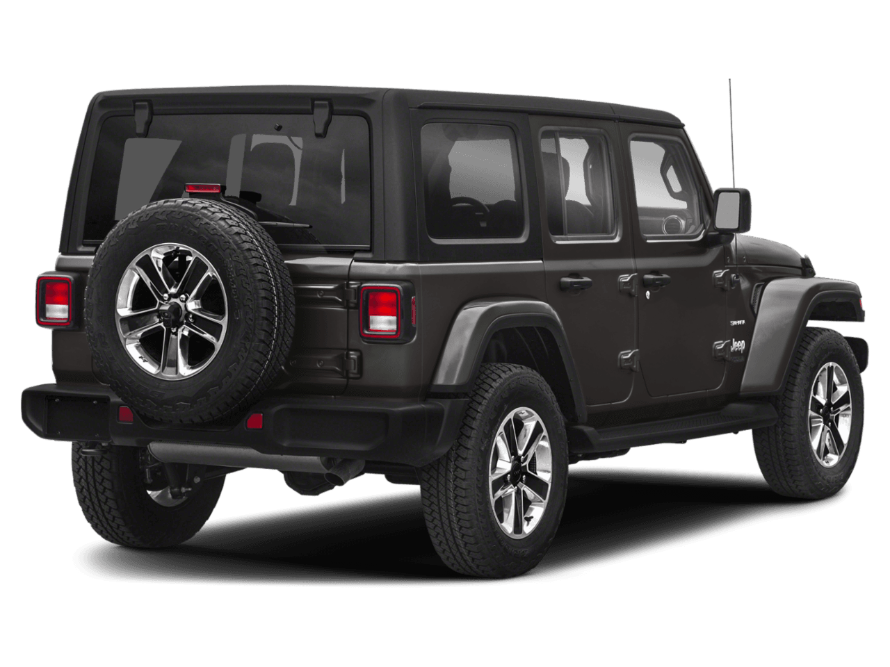 2021 Jeep Wrangler Unlimited Sahara High Altitude - Rear 3/4, facing to the right