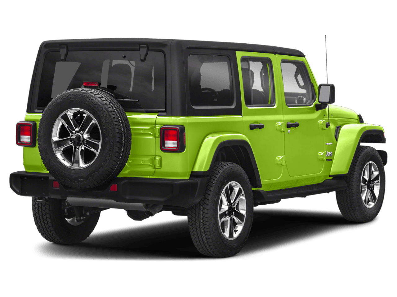 2021 Jeep Wrangler Unlimited Sahara High Altitude - Rear 3/4, facing to the right