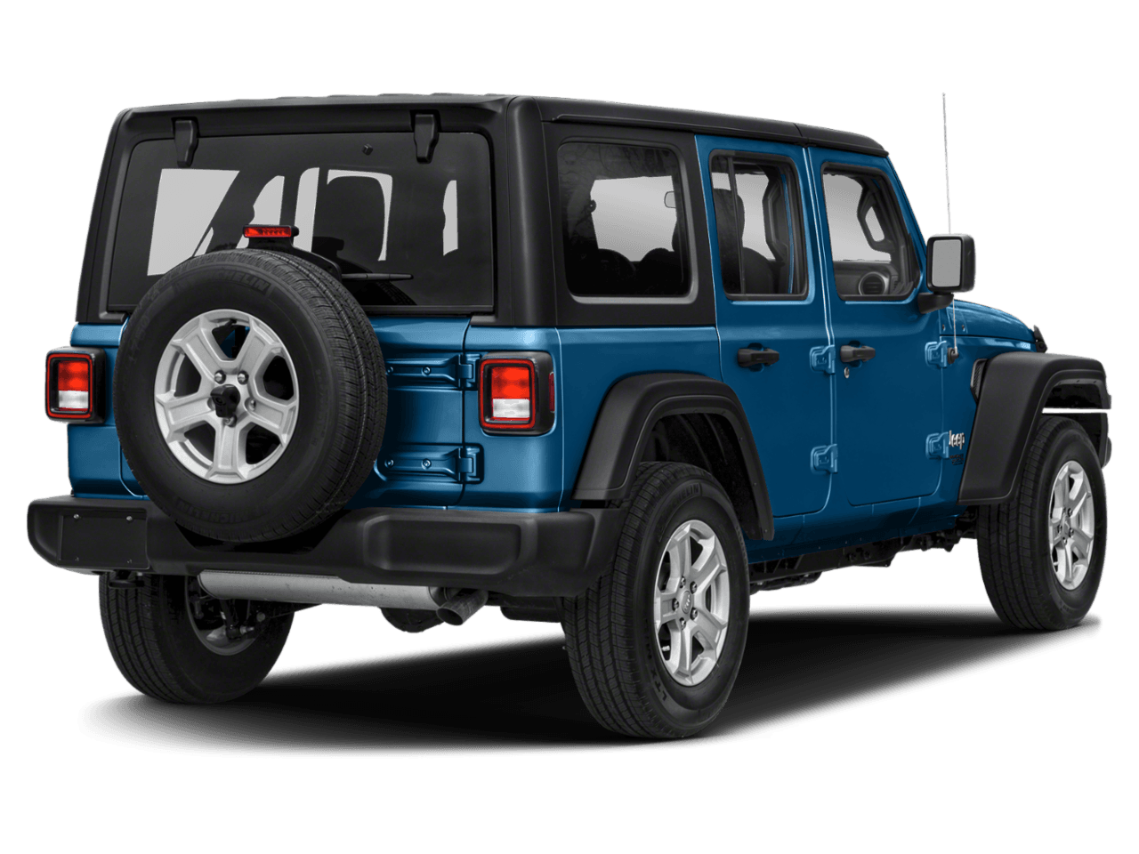 2021 Jeep Wrangler Unlimited 80th Anniversary - Rear 3/4, facing to the right
