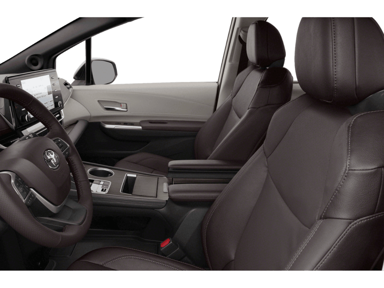2021 Toyota Sienna Platinum - Interior Driver's Side with Door Open, Front Seat Feature