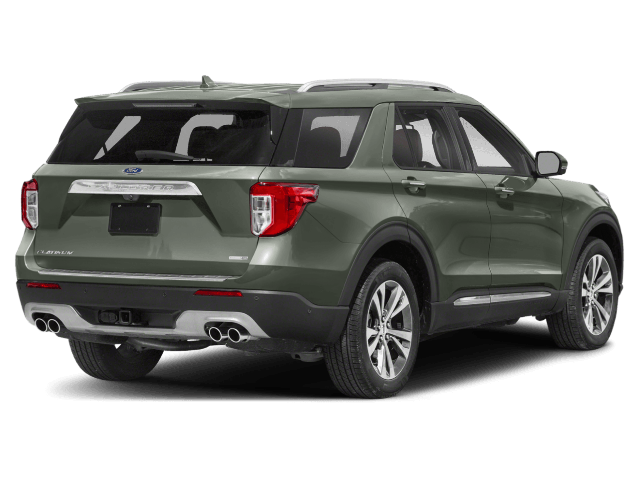 2021 Ford Explorer Platinum - Rear 3/4, facing to the right