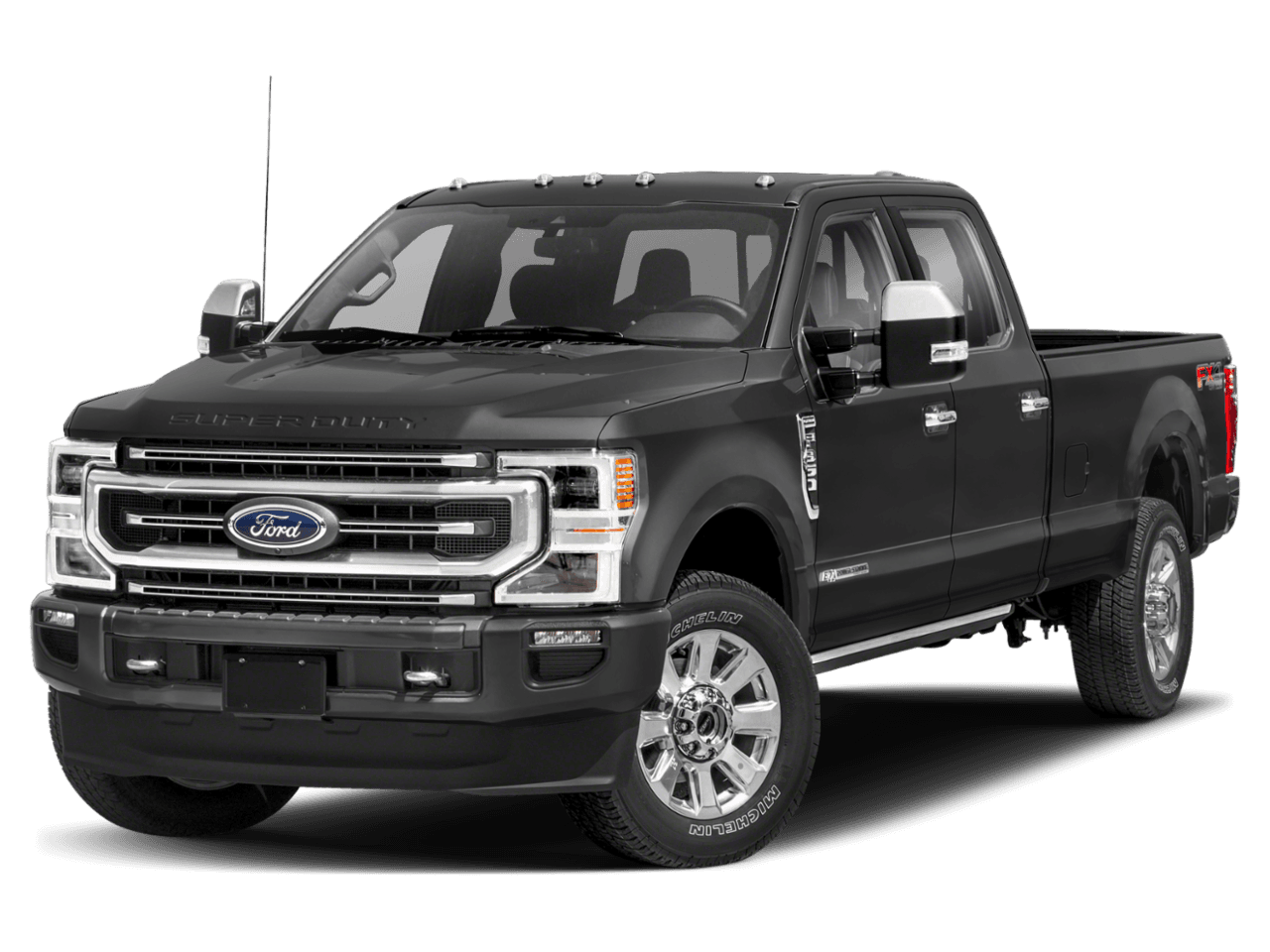 2021 Ford Super Duty F-350 DRW Platinum 2WD Crew Cab 8' Box - Front 3/4, facing to the left