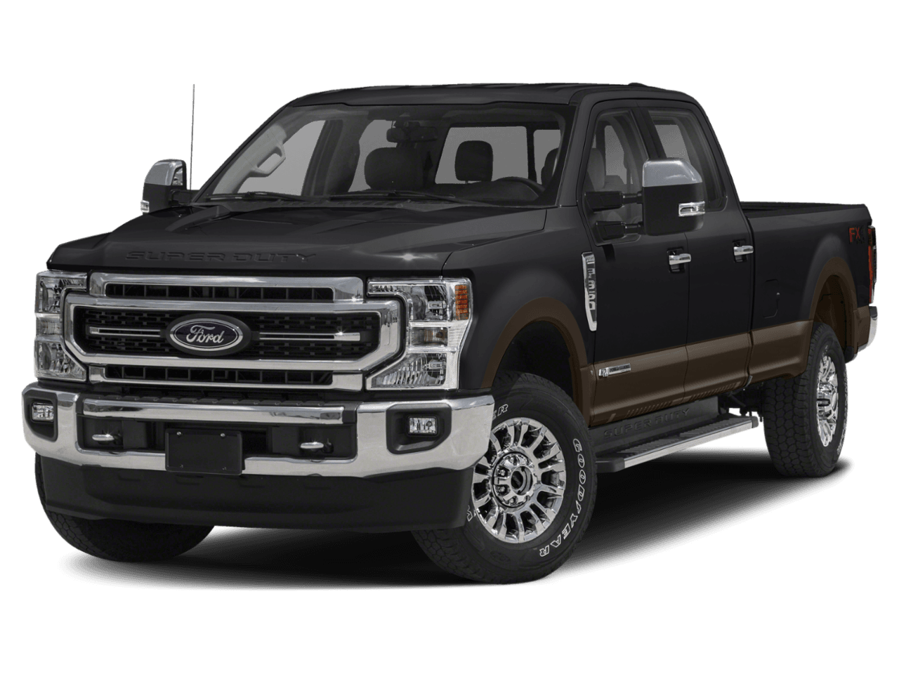 2021 Ford Super Duty F-350 DRW LARIAT 4WD Crew Cab 8' Box - Front 3/4, facing to the left