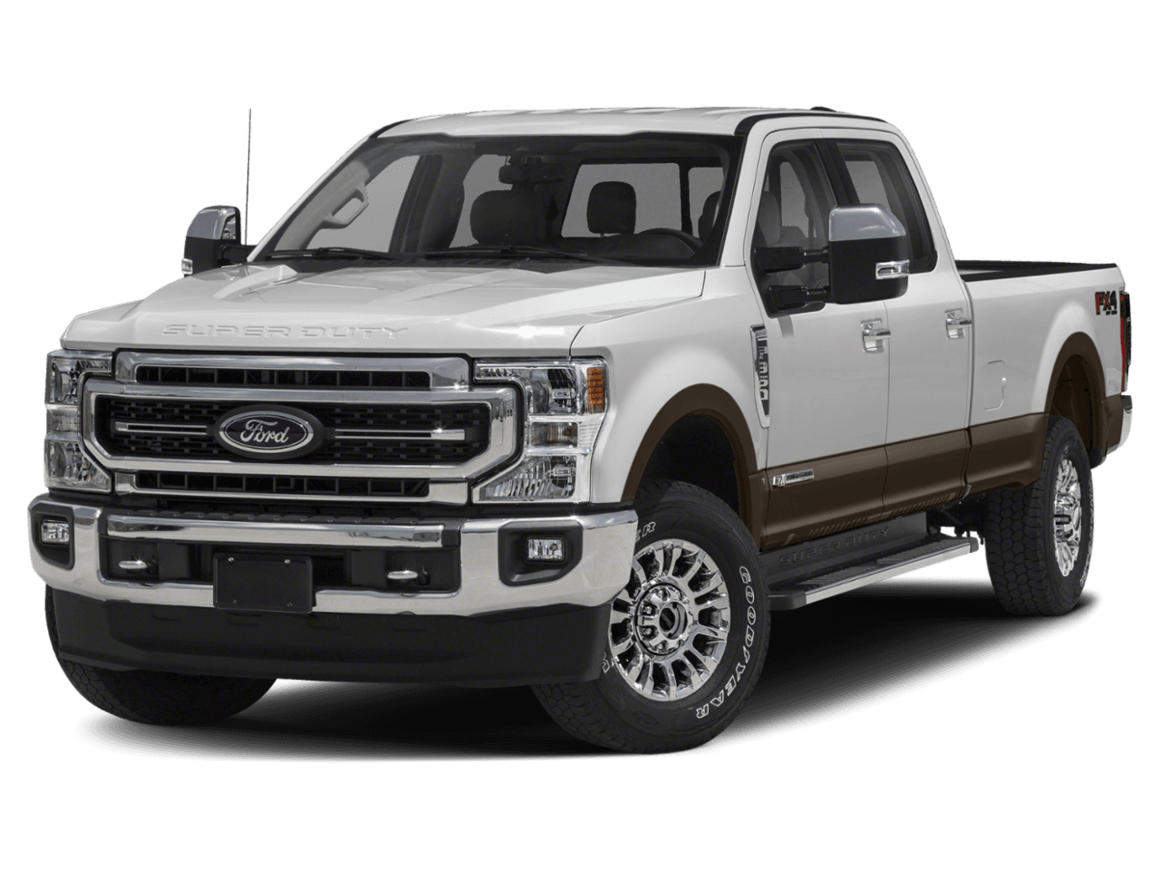 2021 Ford Super Duty F-350 DRW LARIAT 4WD Crew Cab 8' Box - Front 3/4, facing to the left