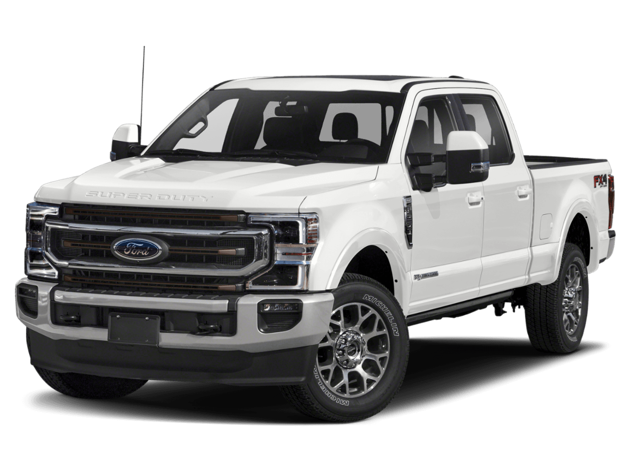 2021 Ford Super Duty F-350 DRW King Ranch 4WD Crew Cab 8' Box - Front 3/4, facing to the left