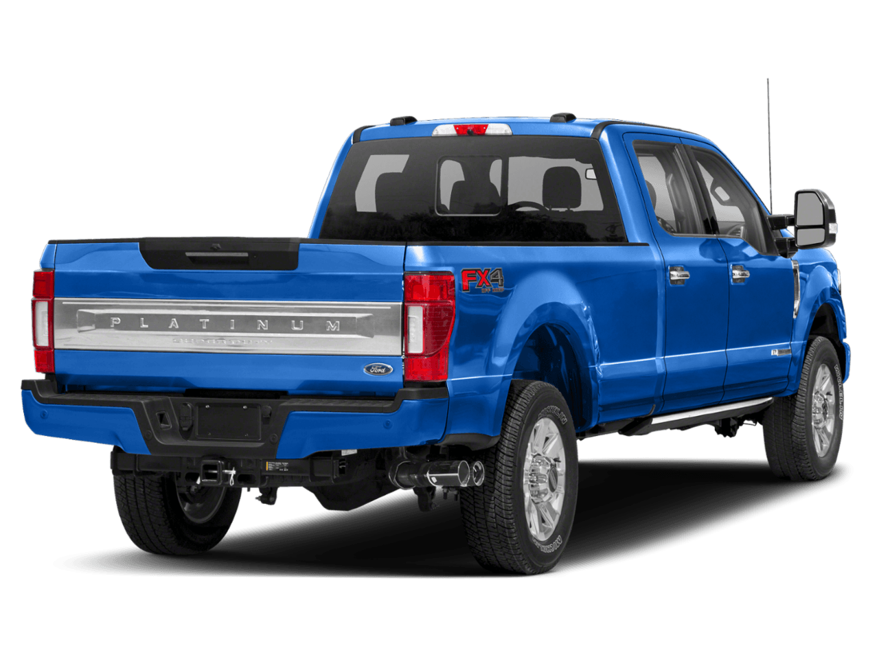 2021 Ford Super Duty F-350 DRW Platinum 4WD Crew Cab 8' Box - Rear 3/4, facing to the right