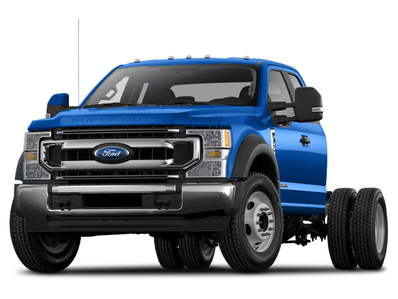 2021 Ford Super Duty F-450 DRW LARIAT 4WD SuperCab 168" WB 60" CA - Front 3/4, facing to the left