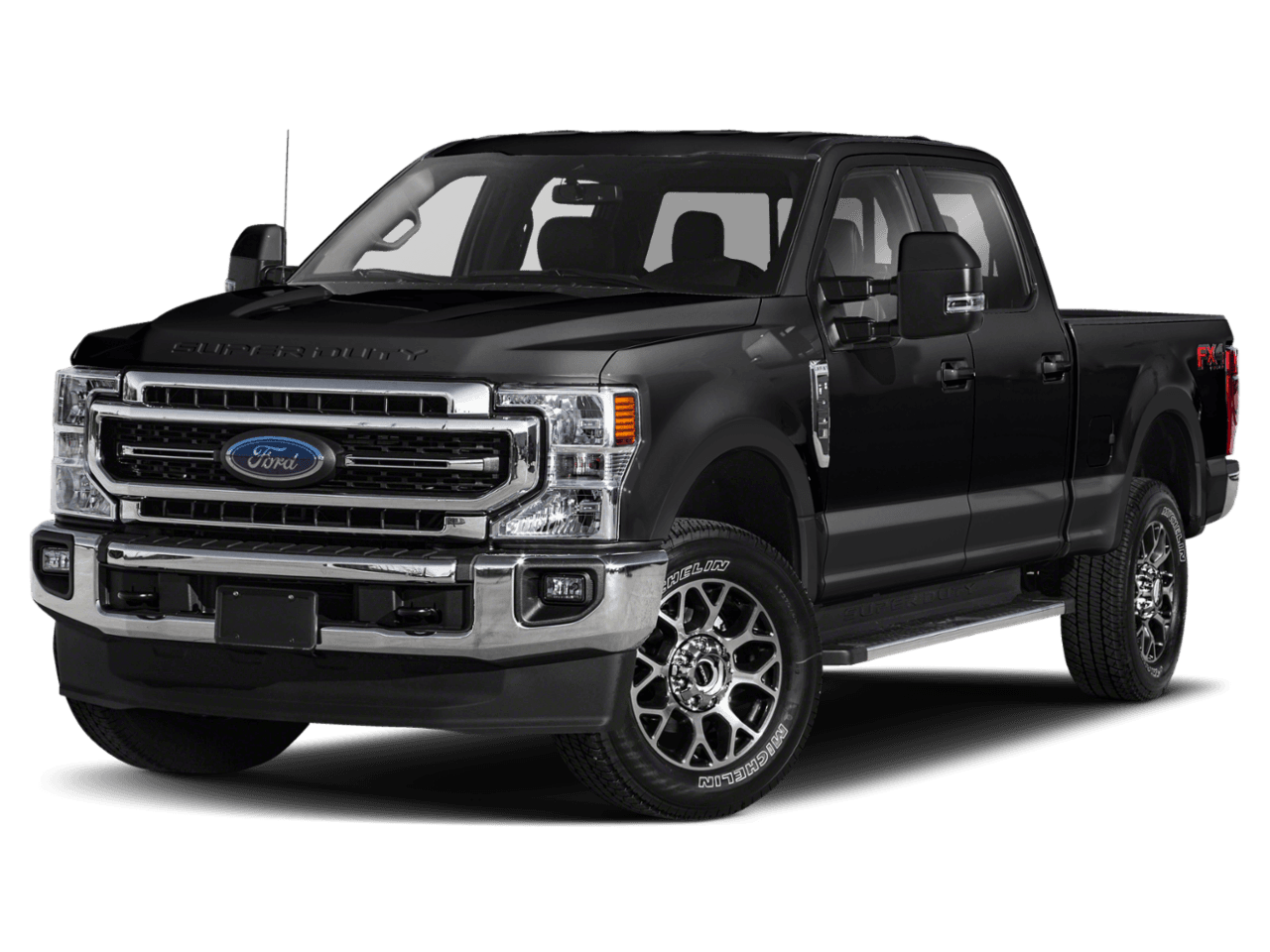 2021 Ford Super Duty F-250 SRW LARIAT 4WD Crew Cab 8' Box - Front 3/4, facing to the left