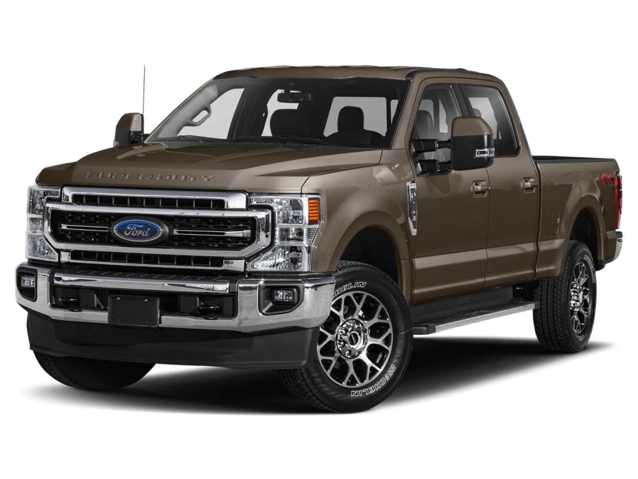 2021 Ford Super Duty F-250 SRW LARIAT 4WD Crew Cab 8' Box - Front 3/4, facing to the left