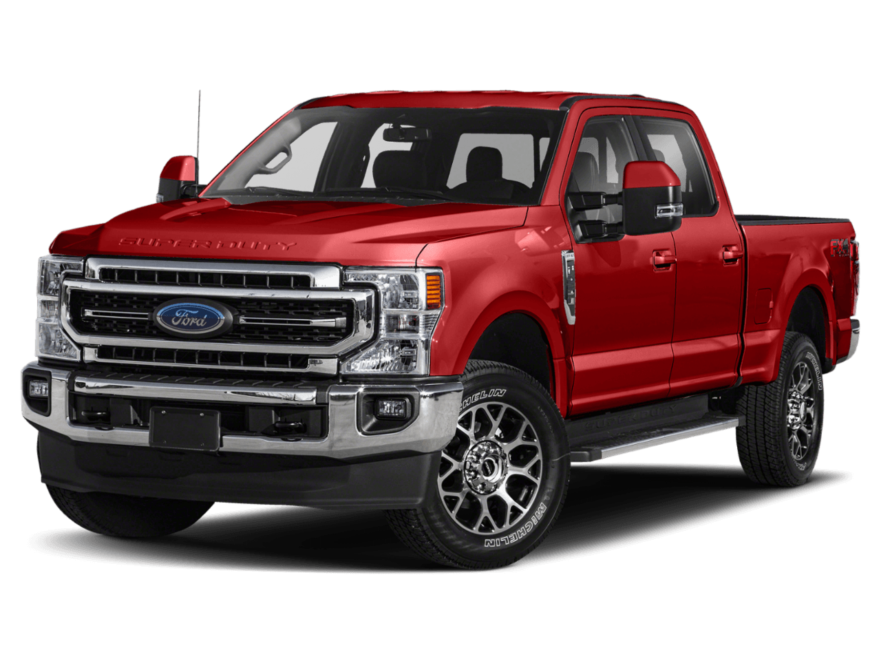 2021 Ford Super Duty F-250 SRW LARIAT 4WD Crew Cab 8' Box - Front 3/4, facing to the left