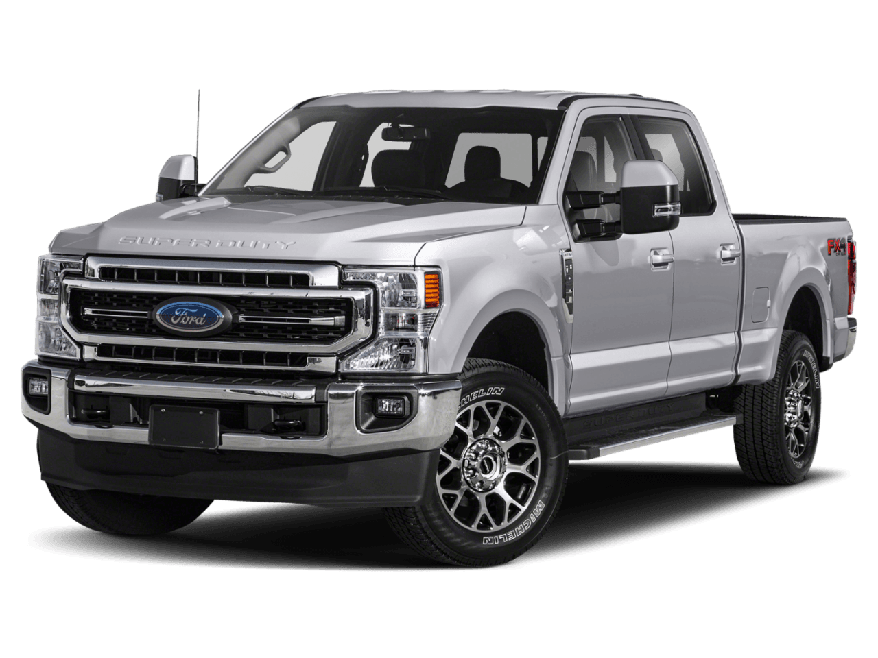 2021 Ford Super Duty F-250 SRW LARIAT 4WD Crew Cab 8' Box - Front 3/4, facing to the left