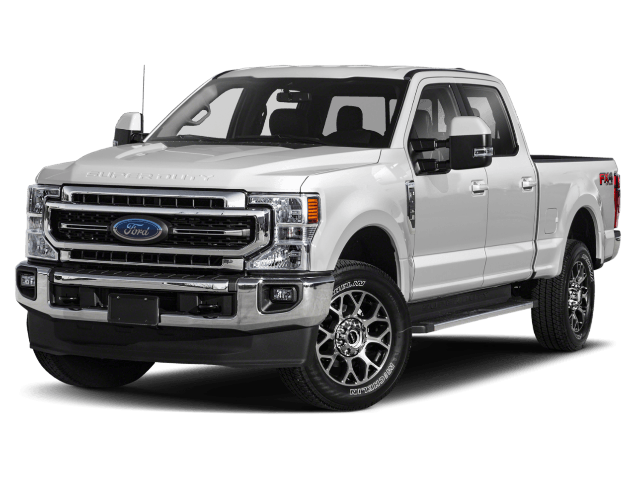 2021 Ford Super Duty F-250 SRW LARIAT 4WD Crew Cab 8' Box - Front 3/4, facing to the left