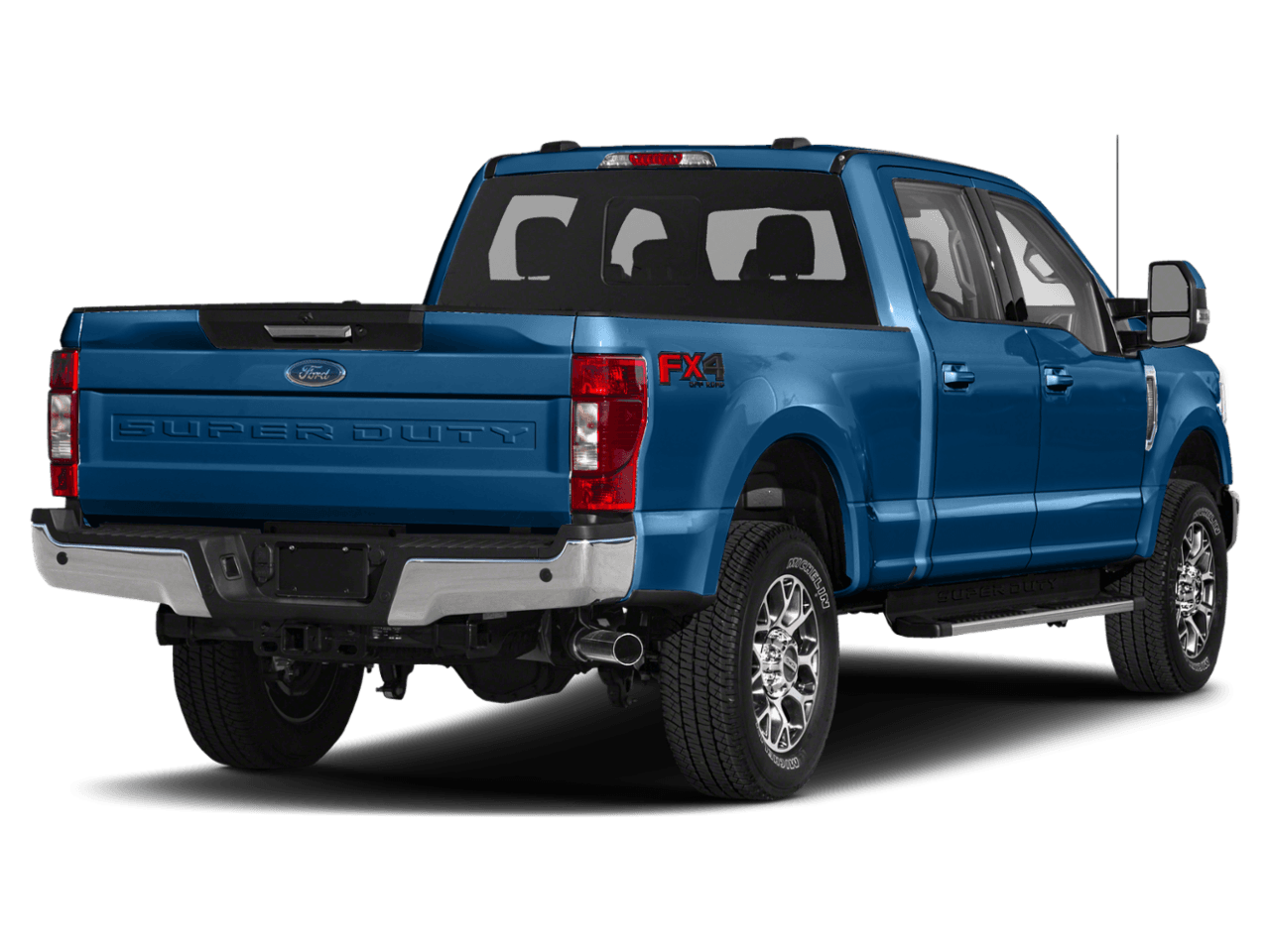 2021 Ford Super Duty F-250 SRW LARIAT 4WD Crew Cab 8' Box - Rear 3/4, facing to the right