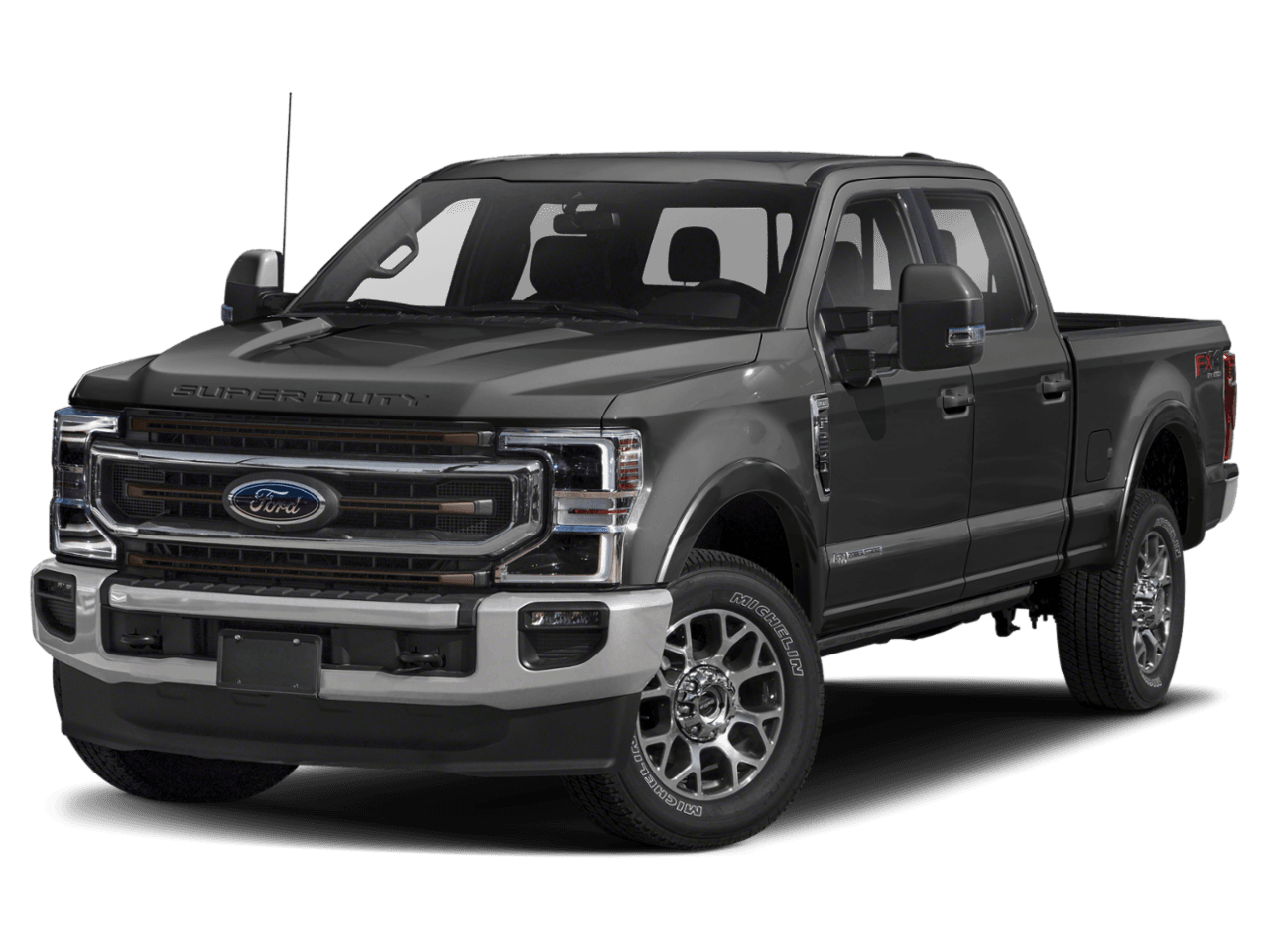2021 Ford Super Duty F-250 SRW King Ranch 4WD Crew Cab 8' Box - Front 3/4, facing to the left