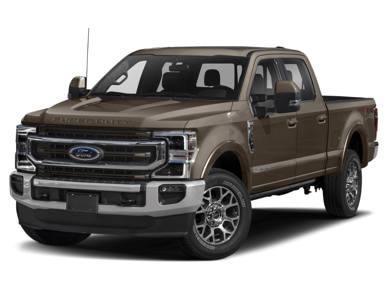 2021 Ford Super Duty F-250 SRW King Ranch 4WD Crew Cab 8' Box - Front 3/4, facing to the left
