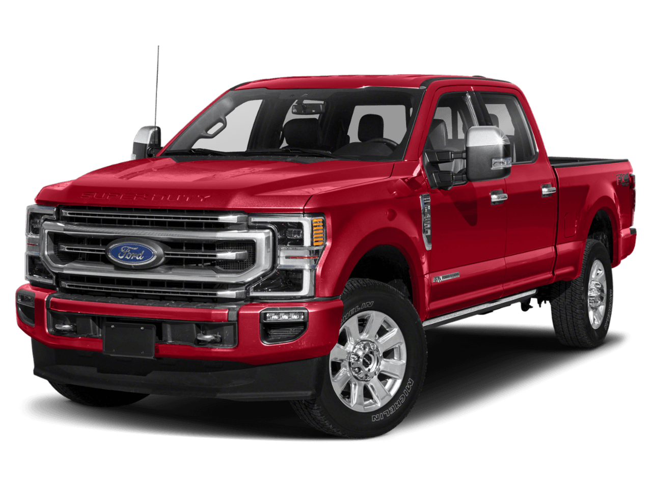 2021 Ford Super Duty F-250 SRW Platinum 4WD Crew Cab 8' Box - Front 3/4, facing to the left