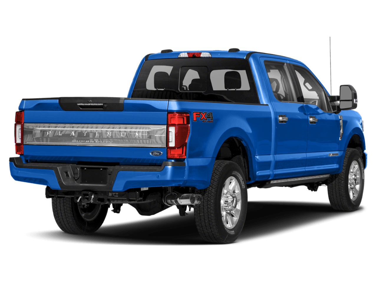 2021 Ford Super Duty F-250 SRW Platinum 4WD Crew Cab 8' Box - Rear 3/4, facing to the right