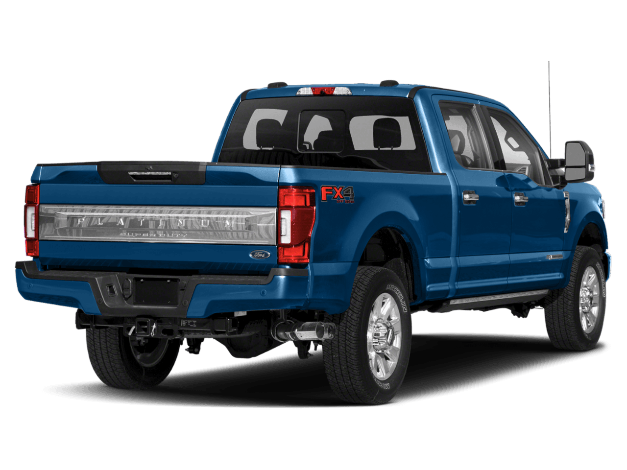 2021 Ford Super Duty F-250 SRW Platinum 4WD Crew Cab 8' Box - Rear 3/4, facing to the right