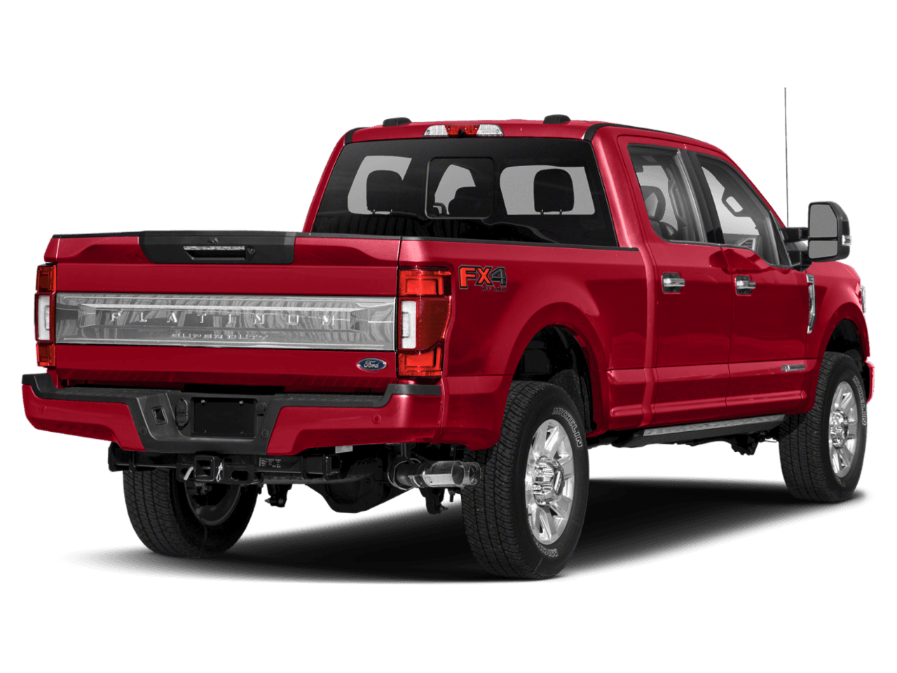 2021 Ford Super Duty F-250 SRW Platinum 4WD Crew Cab 8' Box - Rear 3/4, facing to the right