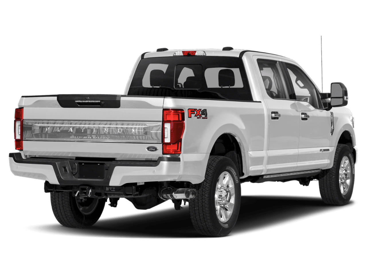 2021 Ford Super Duty F-250 SRW Platinum 4WD Crew Cab 8' Box - Rear 3/4, facing to the right