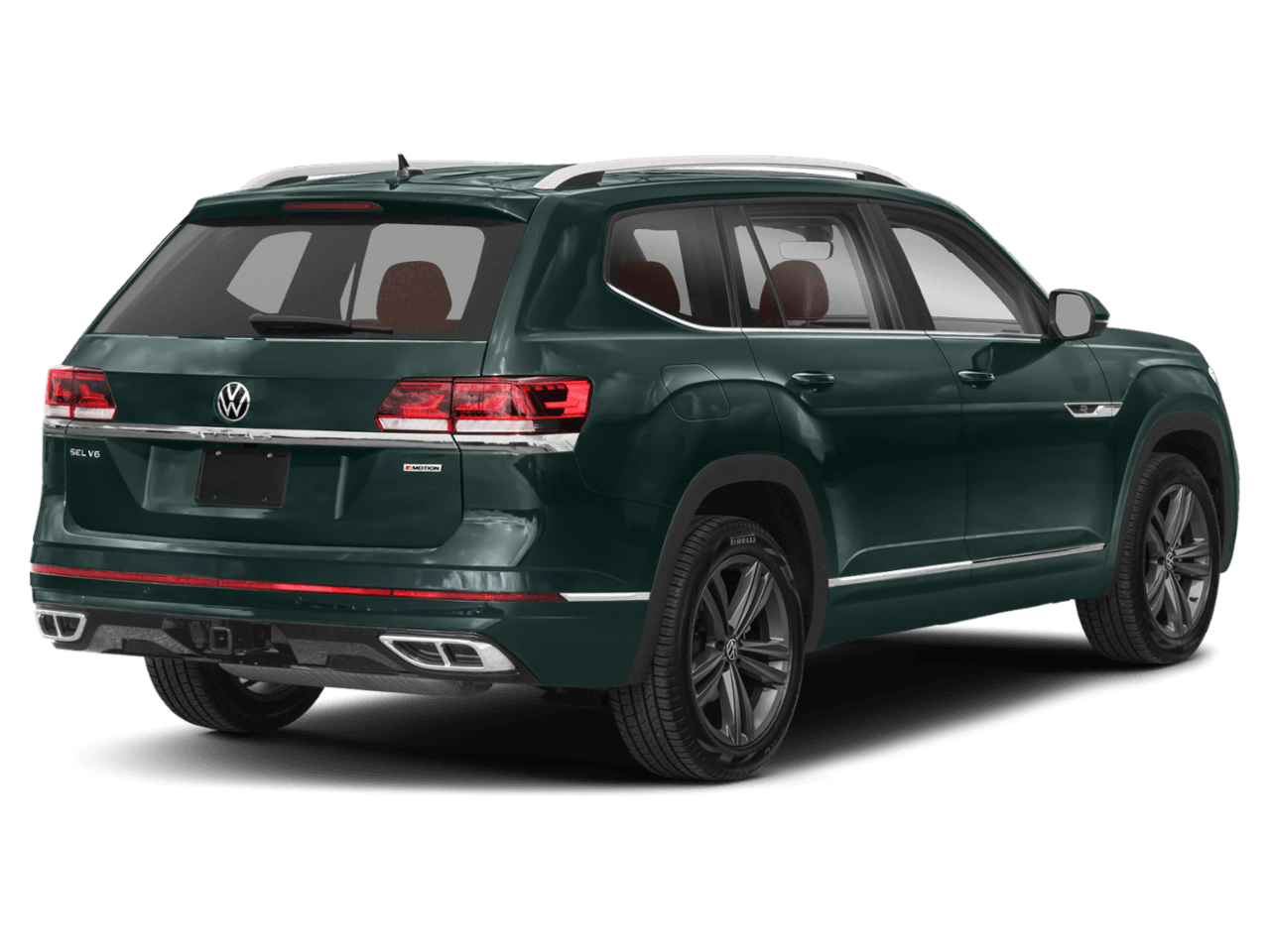 2021 Volkswagen Atlas 3.6L V6 SEL R-Line - Rear 3/4, facing to the right