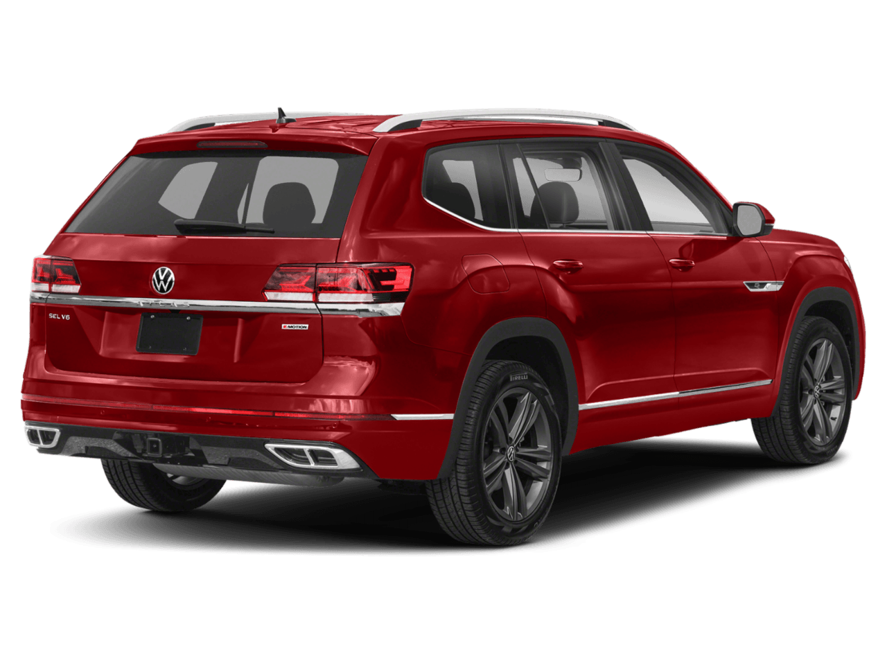 2021 Volkswagen Atlas 3.6L V6 SEL R-Line - Rear 3/4, facing to the right