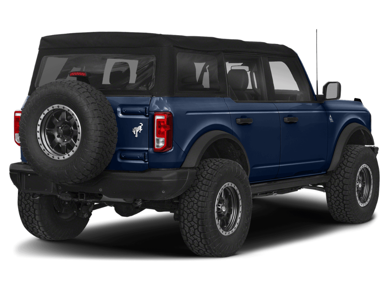 2021 Ford Bronco Black - Rear 3/4, facing to the right