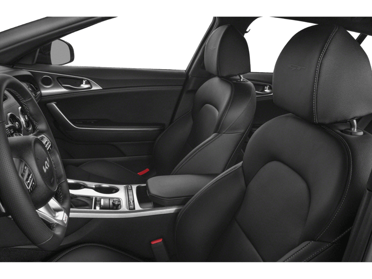 2022 Kia Stinger GT1 - Interior Driver's Side with Door Open, Front Seat Feature